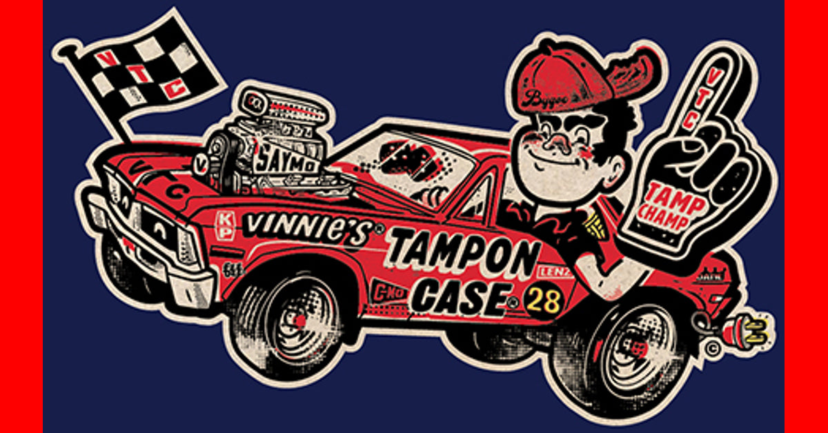 Vintage Vinnie's Tuff Rare Brand Tampon Case Classic Advertising Art :)